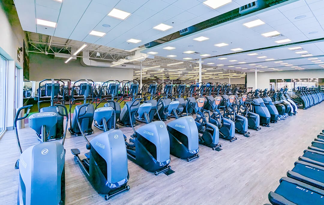 Woman uses stair climber machine